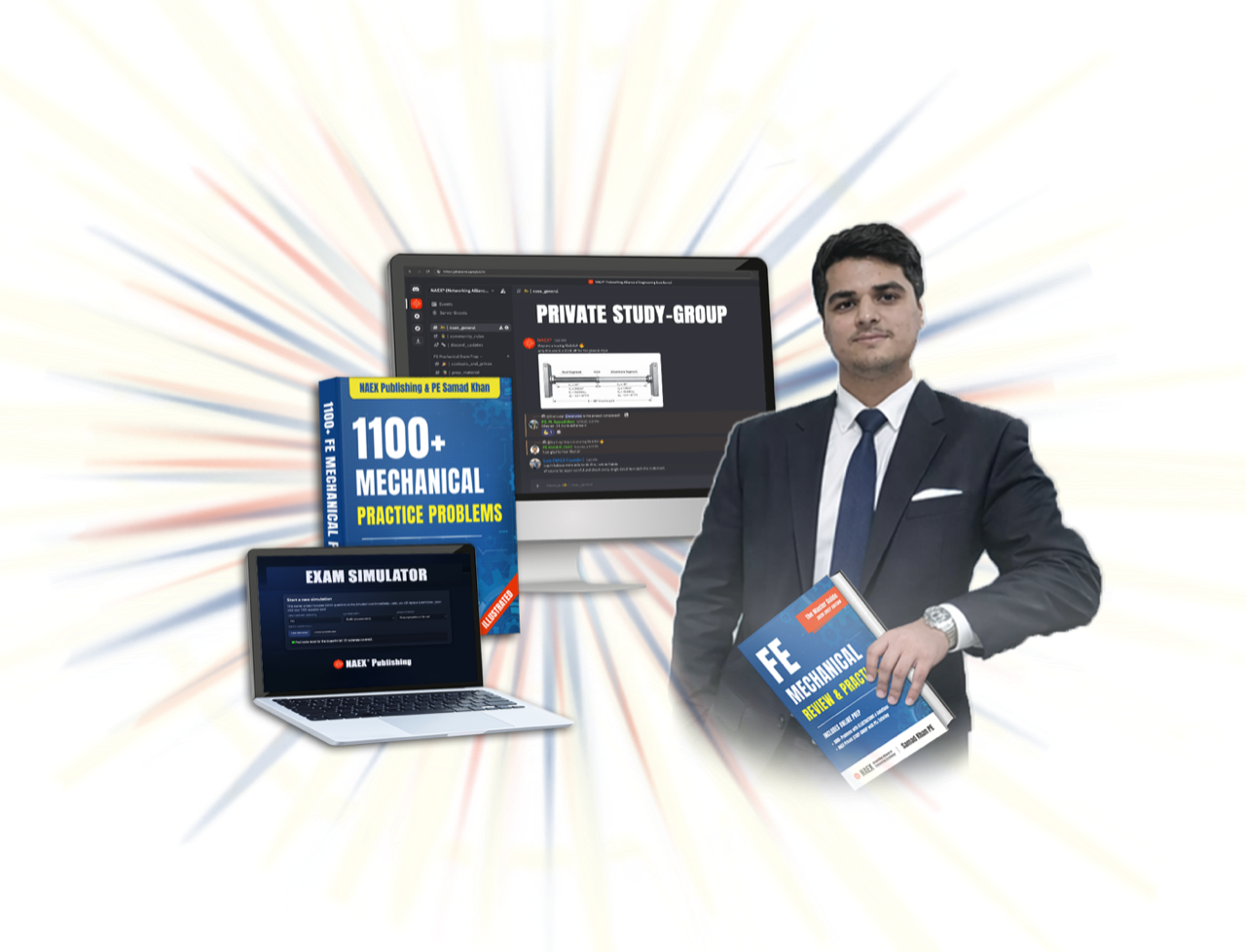 FE Mechanical Mega Gift Pack featuring PE Samad, Master Guide, simulator, private study-group, and practice problem system